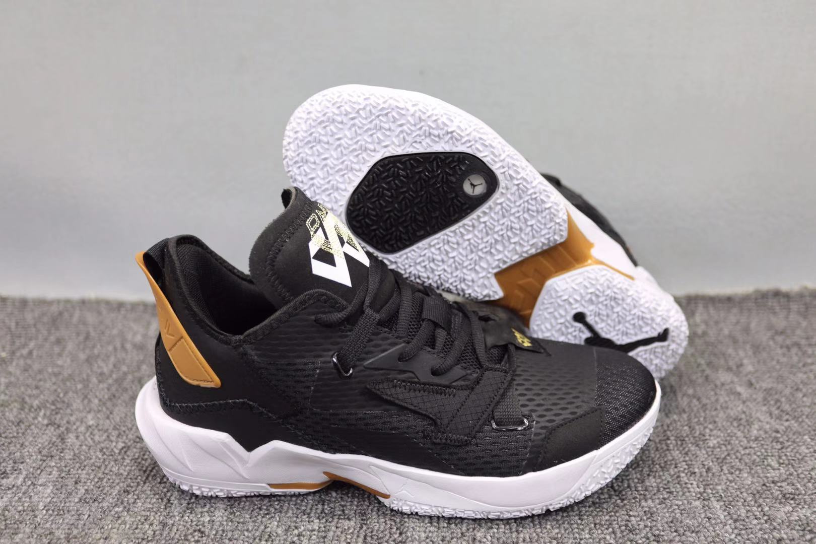 2021 Nike Paul George 5 Black Gold White Basketball Shoes - Click Image to Close